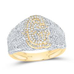 10K Yellow Gold 1 3/4 CTW-Natural Diamond Initial "G" Men'S Ring 5.12 Gram