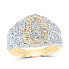 10K Yellow Gold 1 5/8 CTW-Natural Diamond Initial "O" Men'S Ring 4.64 Gram