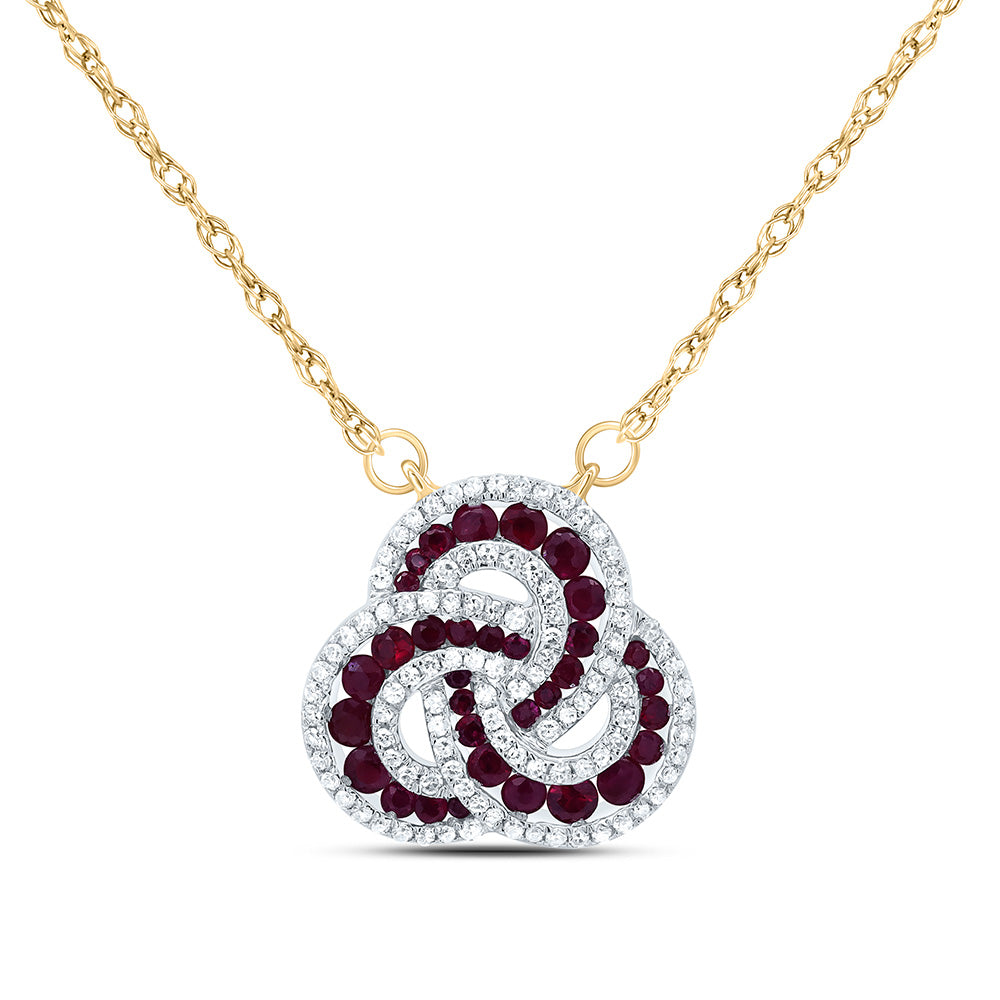 14K Yellow Gold 1/3 CTW-Natural Diamond 3/4 CTW-Rd-Ru Nat-Gem Fashion Necklace(18Inch ) 2.81 Gram