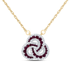 14K Yellow Gold 1/3 CTW-Natural Diamond 3/4 CTW-Rd-Ru Nat-Gem Fashion Necklace(18Inch ) 2.81 Gram
