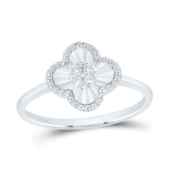 10k Gold 1/10 CTW-Natural Diamond Fashion Clover Ladies Ring Gram