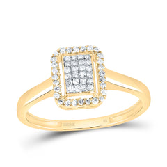 10K Yellow Gold 1/5 CTW-Natural Diamond Fashion Emerald Ring 1.54 Gram