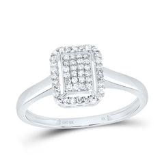 10K White Gold 1/5 CTW-Natural Diamond Fashion Emerald Ring 1.65 Gram