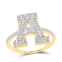 10K Yellow Gold 1/2 CTW-Natural Diamond Fashion Initial "A" Ladies Ring 2.71 Gram