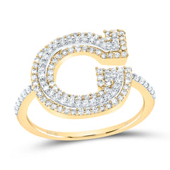 10K Yellow Gold 1/2 CTW-Natural Diamond Fashion Initial "G" Ladies Ring 2.34 Gram