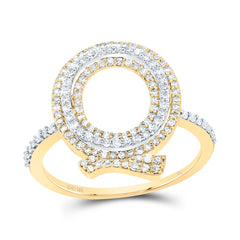 10K Yellow Gold 1/2 CTW-Natural Diamond Fashion Initial "Q" Ladies Ring 2.30 Gram