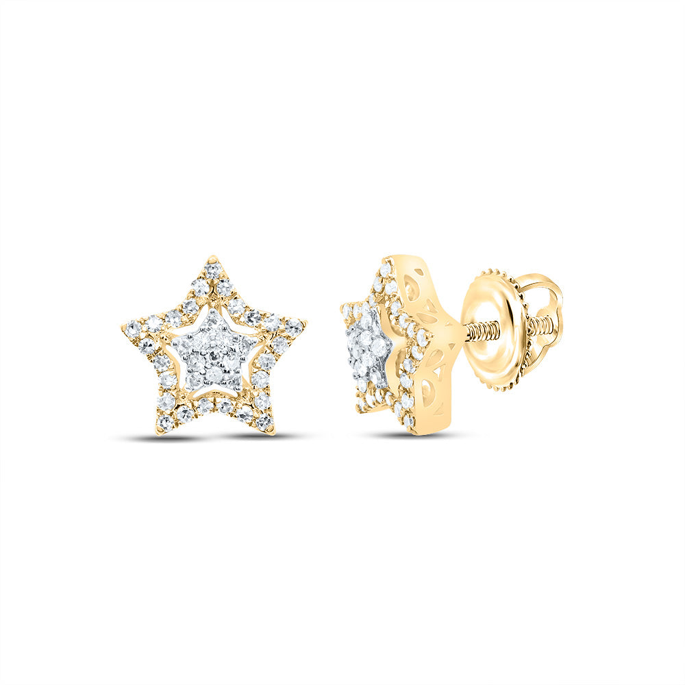 10k Gold 1/4 CTW-Natural Diamond Fashion Star Earring Gram