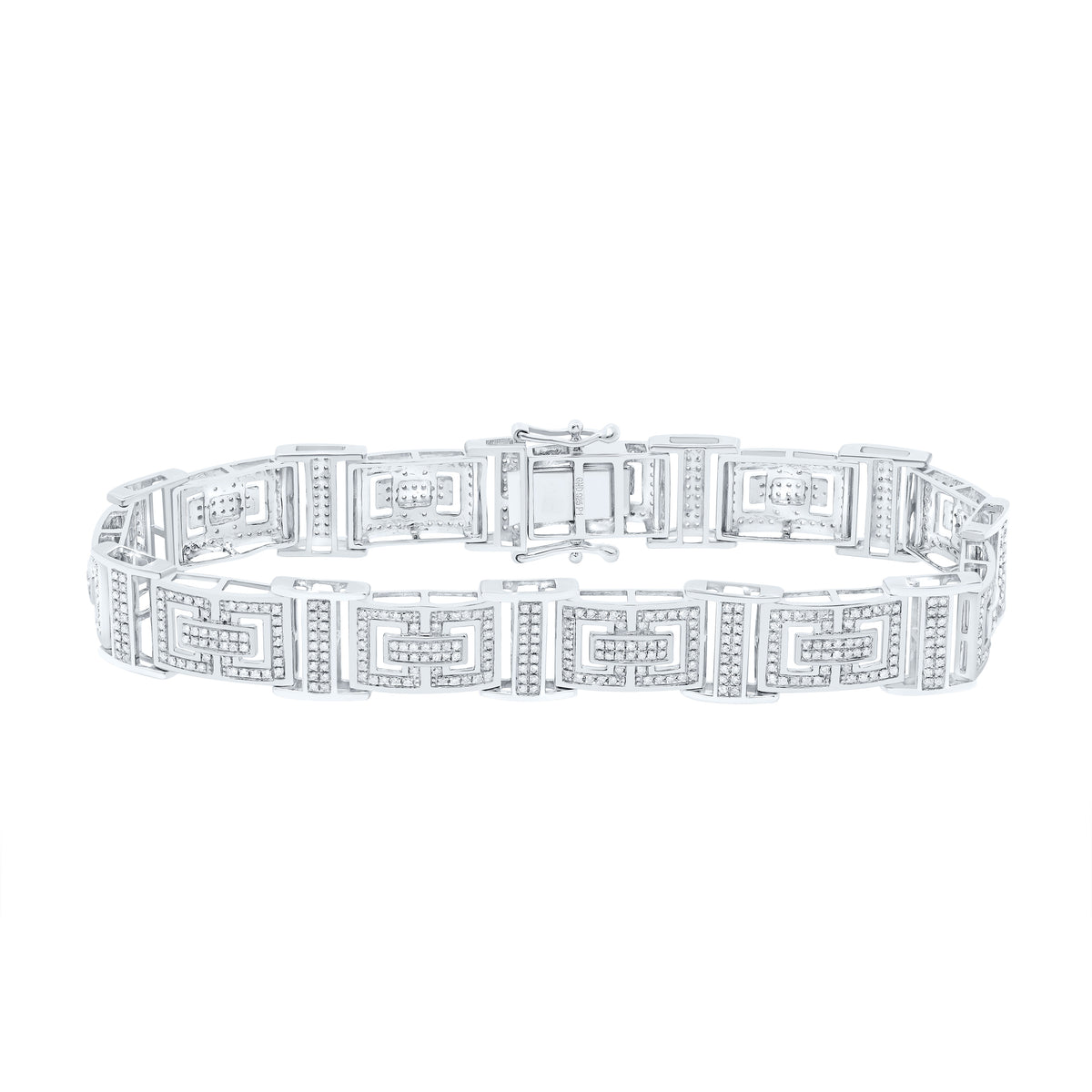 Sterling Silver 1 7/8 CTW-Natural Diamond Men'S Bracelet (8 Inch ) 22.78 Gram