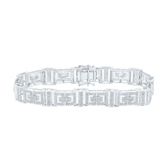 Sterling Silver 1 7/8 CTW-Natural Diamond Men'S Bracelet (8 Inch ) 22.78 Gram