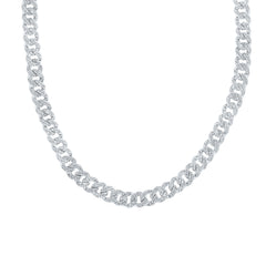 Sterling Silver 7 CTW-Natural Diamond 8MM Cuban Men'S Chain (22 Inch ) 68.45 Gram