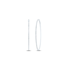 10K White Gold 3/4 CTW-Natural Diamond Fashion Hoop Earring 11.33 Gram