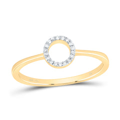 14K Yellow Gold 1/20 CTW-Natural Diamond Gift Initial "O" Ring 1.5 Gram