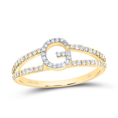 14K Yellow Gold 1/4 CTW-Natural Diamond Gift Initial "G" Ladies Ring 1.98 Gram