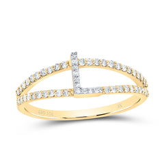 14K Yellow Gold 1/4 CTW-Natural Diamond Gift Initial "L" Ladies Ring 1.72 Gram
