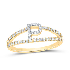 14K Yellow Gold 1/4 CTW-Natural Diamond Gift Initial "P" Ladies Ring 1.89 Gram