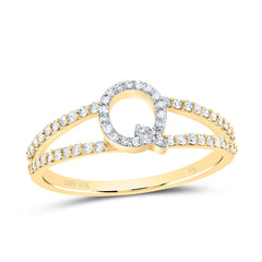 14K Yellow Gold 1/4 CTW-Natural Diamond Gift Initial "Q" Ladies Ring 1.95 Gram
