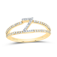 14K Yellow Gold 1/4 CTW-Natural Diamond Gift Initial "Z" Ladies Ring 1.85 Gram