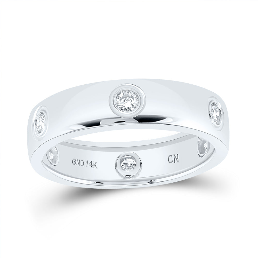 14K White Gold 1/4 CTW-Natural Diamond Fashion Ladies Band 3.58 Gram