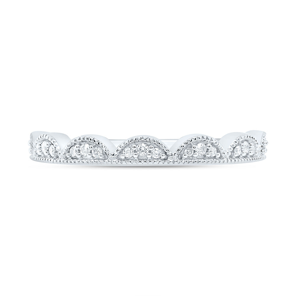 10K White Gold 1/10 CTW-Natural Diamond Fashion Ladies Band 2.39 Gram
