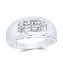 Sterling Silver 1/5 CTW-Natural Diamond Men'S Band 4.4 Gram