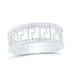 Sterling Silver 3/8 CTW-Natural Diamond Men'S Band 5.15 Gram