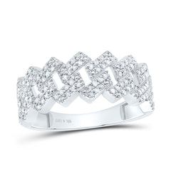 Sterling Silver 3/8 Ct-Natural Diamondp4 Gift Cuban Mens Ring -(Us 10.00) 4.296 Gram