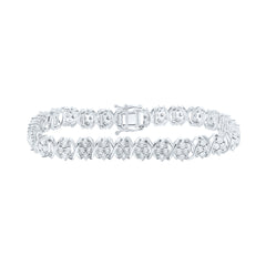 Sterling Silver 1/3 CTW-Natural Diamond 7.60MM Gift Ladies Bracelet (7 Inch ) 16.004 Gram