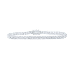 Sterling Silver 1/6 CTW-Natural Diamond 4.80MM Gift Ladies Bracelet (7 Inch ) 12.153 Gram