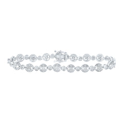 Sterling Silver 1/3 CTW-Natural Diamond 6.80MM Gift Ladies Bracelet (7 Inch ) 9.738 Gram