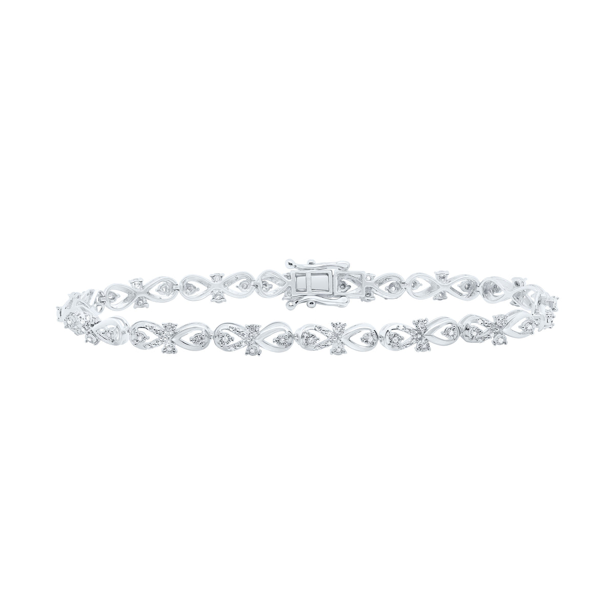 Sterling Silver 1/3 CTW-Natural Diamond 5.20MM Gift Ladies Bracelet (7 Inch ) 7.59 Gram