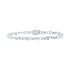 Sterling Silver 1/3 CTW-Natural Diamond 5.20MM Gift Ladies Bracelet (7 Inch ) 7.59 Gram