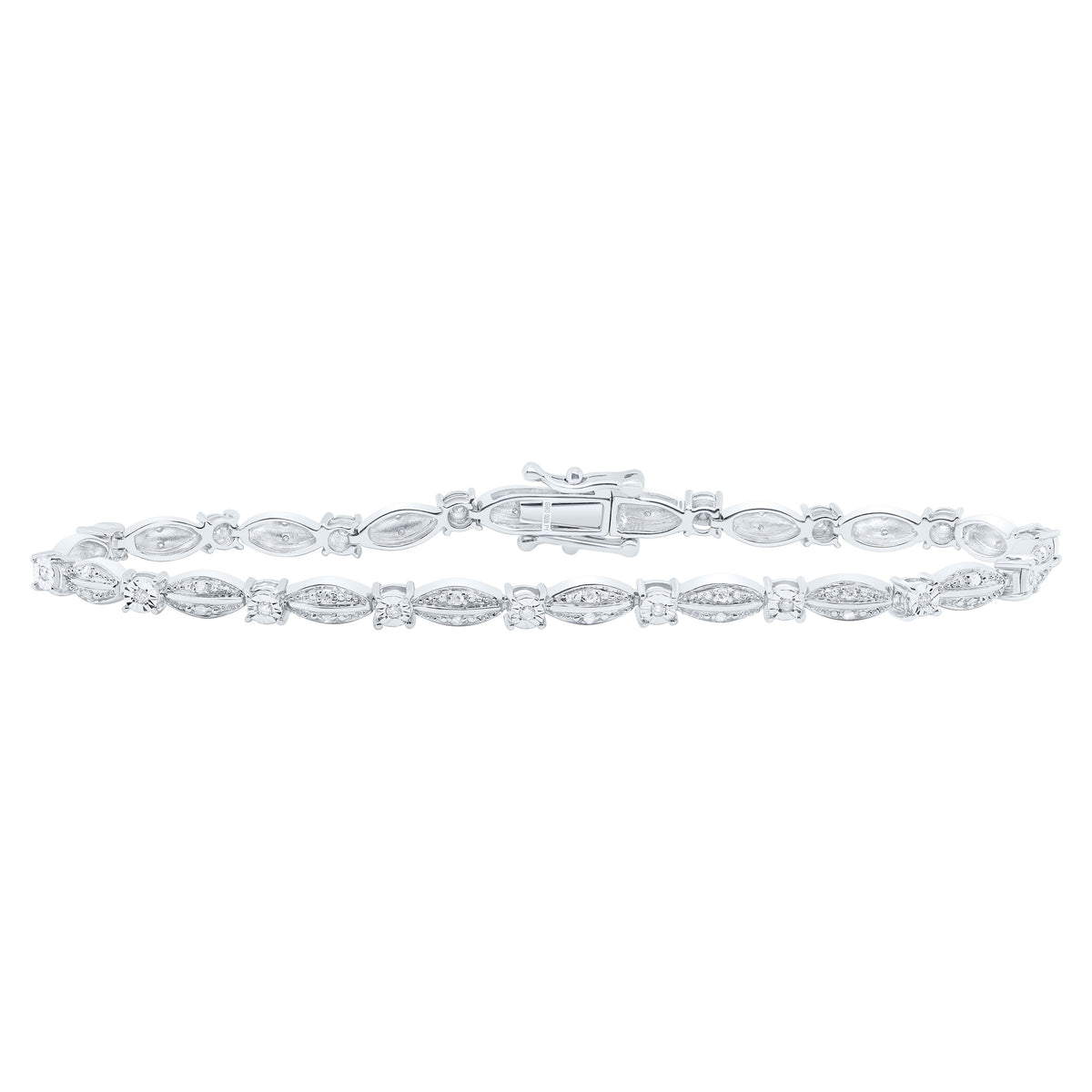 Sterling Silver 1/3 CTW-Natural Diamond 3.90MM Gift Ladies Bracelet (7 Inch ) 7.448 Gram