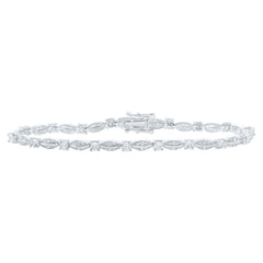 Sterling Silver 1/3 CTW-Natural Diamond 3.90MM Gift Ladies Bracelet (7 Inch ) 7.448 Gram