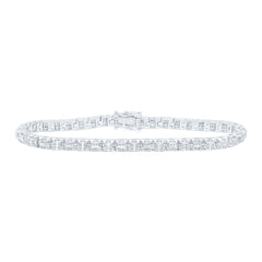 Sterling Silver 1/3 CTW-Natural Diamond 4.40MM Gift Ladies Bracelet (7 Inch ) 13.128 Gram