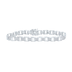 Sterling Silver 3/8 CTW-Natural Diamond 5.40MM Men'S Bracelet (8 Inch ) 13.593 Gram
