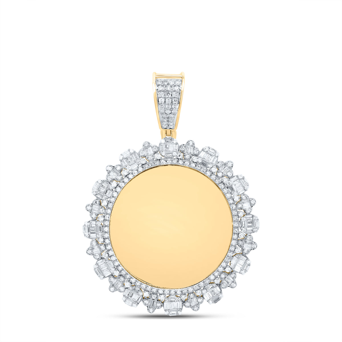 10K Yellow Gold 1 1/4 CTW-Natural Diamond Memory Round Men'S Charm 6.53 Gram