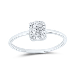 Sterling Silver 1/12 CTW-Natural Diamond Gift Emerald Ring 0.95 Gram