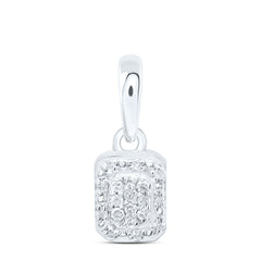 Sterling Silver 1/12 CTW-Natural Diamond Gift Emerald Pendant 0.46 Gram