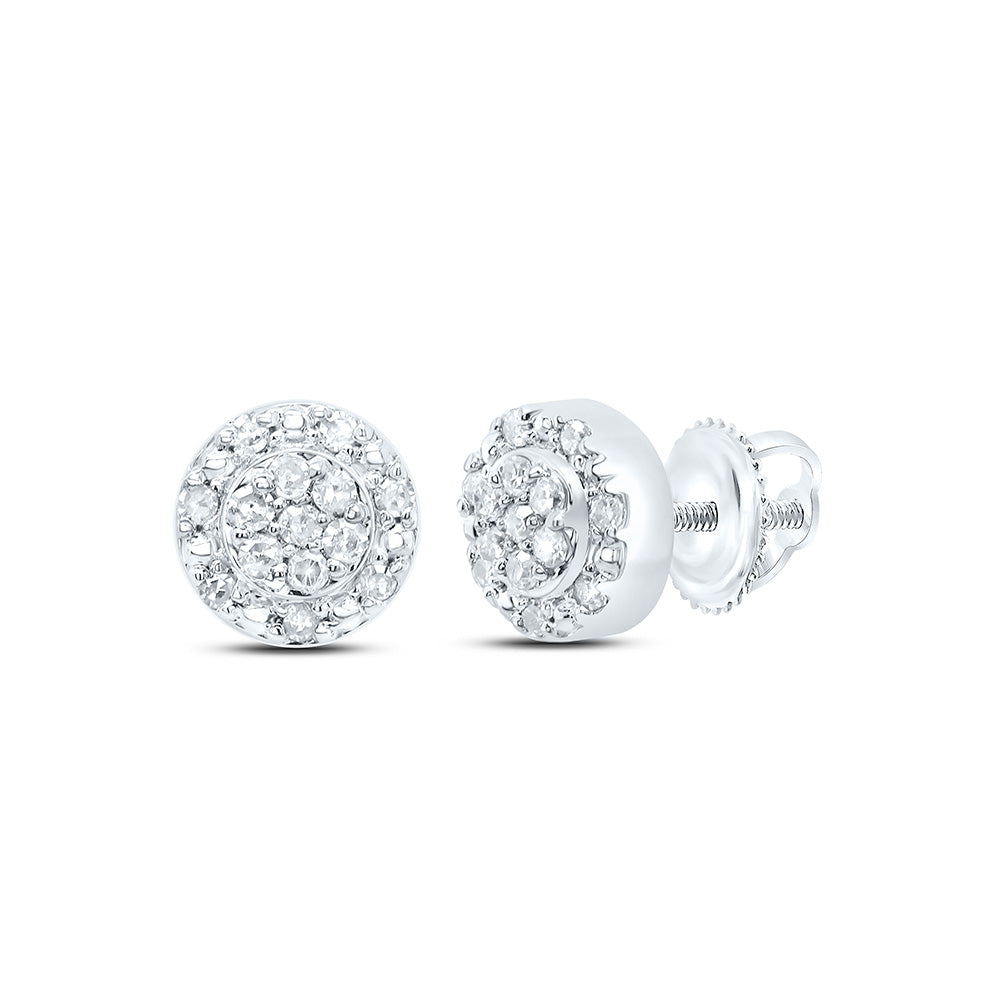 Sterling Silver 1/10 CTW-Natural Diamond Gift Round Stud Earring 0.85 Gram