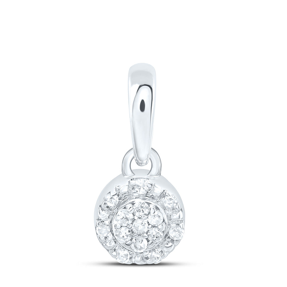 Sterling Silver 1/20 CTW-Natural Diamond Gift Round Pendant 0.28 Gram