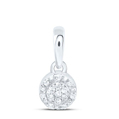 Sterling Silver 1/20 CTW-Natural Diamond Gift Round Pendant 0.28 Gram