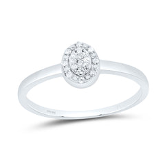Sterling Silver 1/20 CTW-Natural Diamond Gift Oval Ring 1.17 Gram