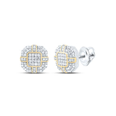 Sterling Silver 1/3 CTW-Natural Diamond Gift Stud Earring 2.47 Gram
