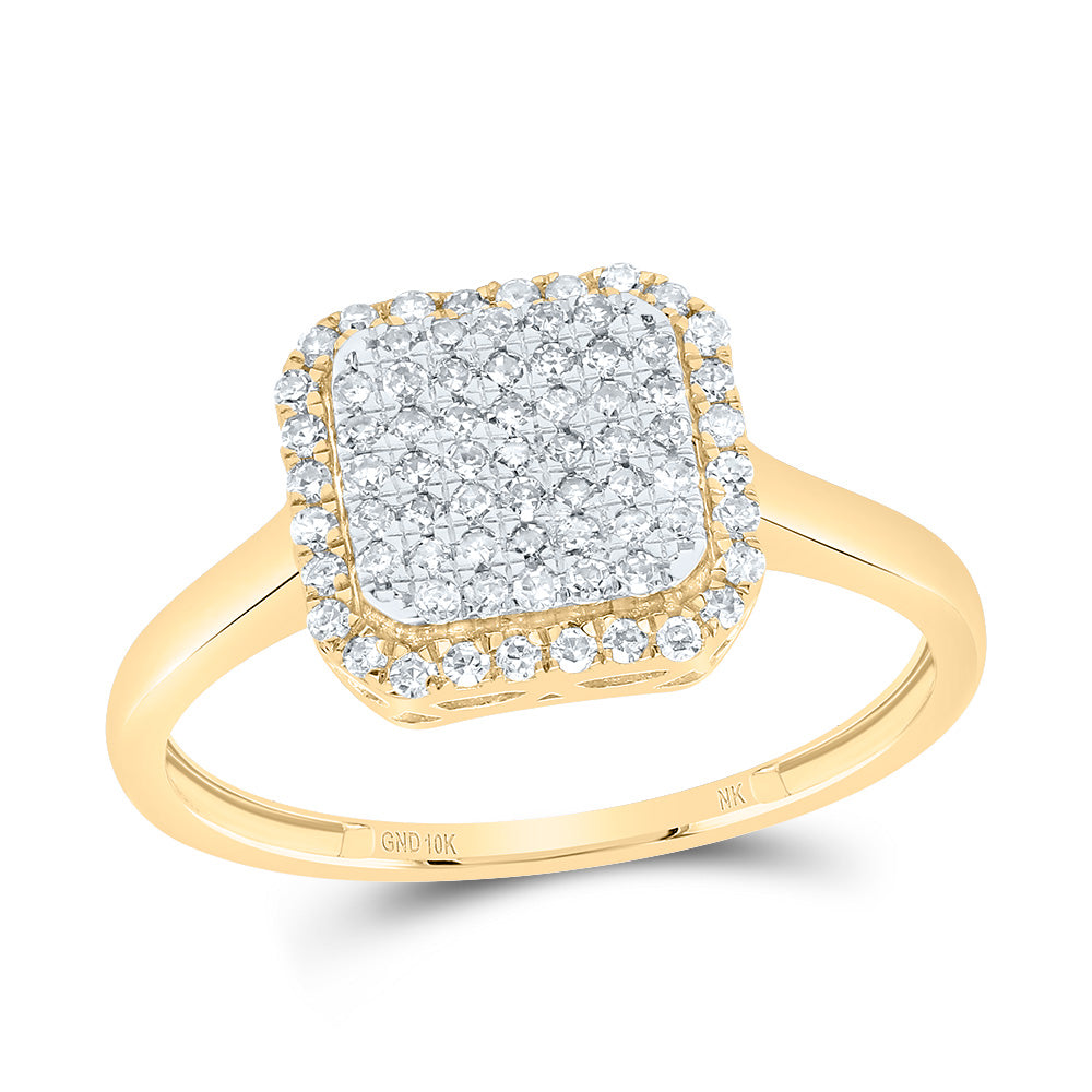 10K Yellow Gold 3/8 CTW-Natural Diamond Fashion Octagon Ring 1.71 Gram