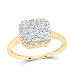10K Yellow Gold 3/8 CTW-Natural Diamond Fashion Octagon Ring 1.71 Gram