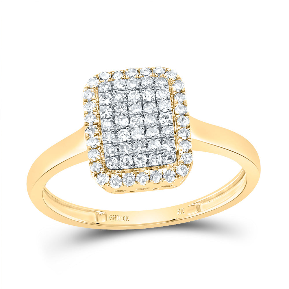 10K Yellow Gold 1/3 CTW-Natural Diamond Fashion Emerald Ring 1.87 Gram