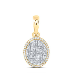 10K Yellow Gold 3/8 CTW-Natural Diamond Fashion Oval Pendant 1.70 Gram