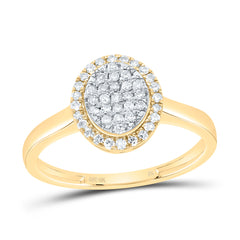 10K Yellow Gold 1/4 CTW-Natural Diamond Fashion Oval Ring 1.60 Gram