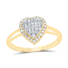 10K Yellow Gold 1/4 CTW-Natural Diamond Fashion Heart Ring 1.46 Gram