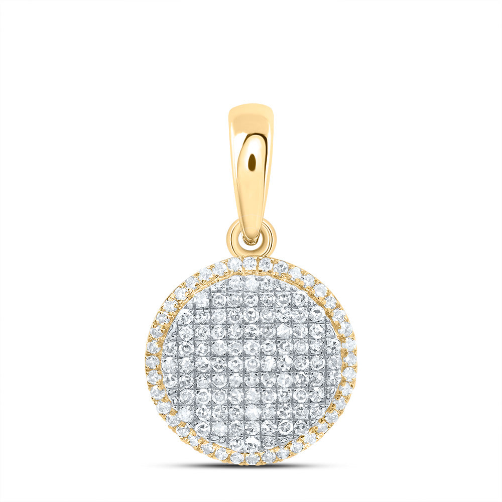 10K Yellow Gold 5/8 CTW-Natural Diamond Fashion Round Pendant 1.81 Gram